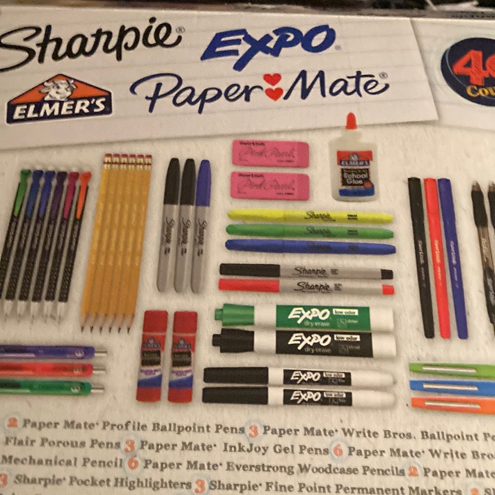 Sharpie Expo 40 piece set. Just missing  2 dry erase markers.